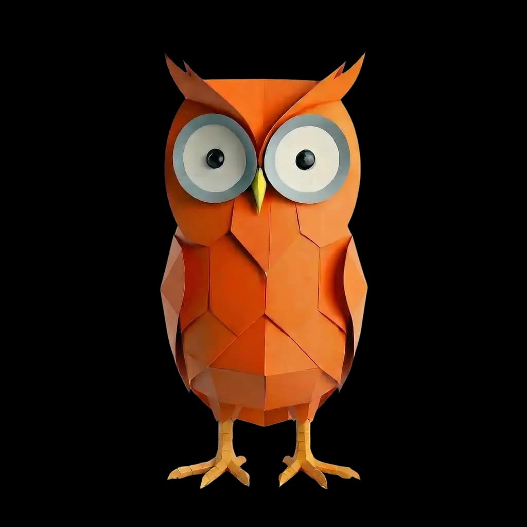 Mascotte van Oranje Uil — papercraft uil.